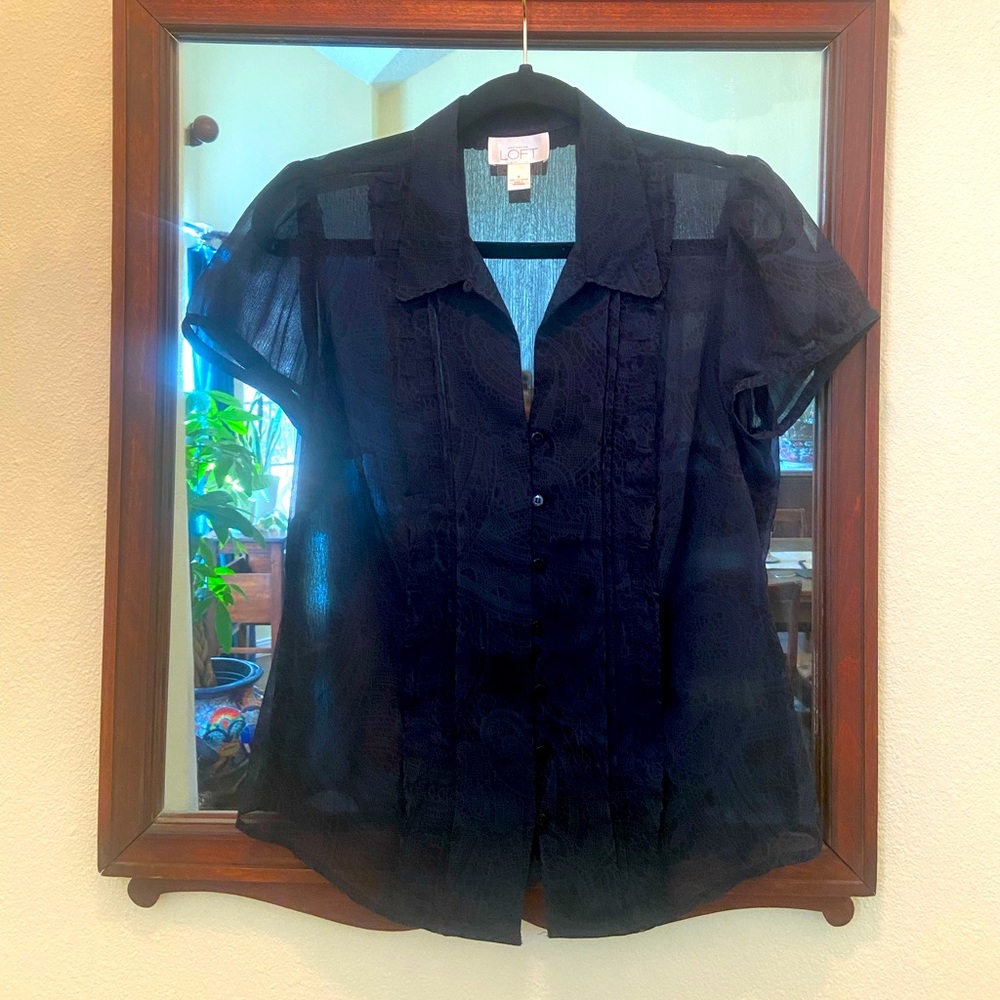 Women’s Ann Taylor Loft Sheer Dress Blouse.